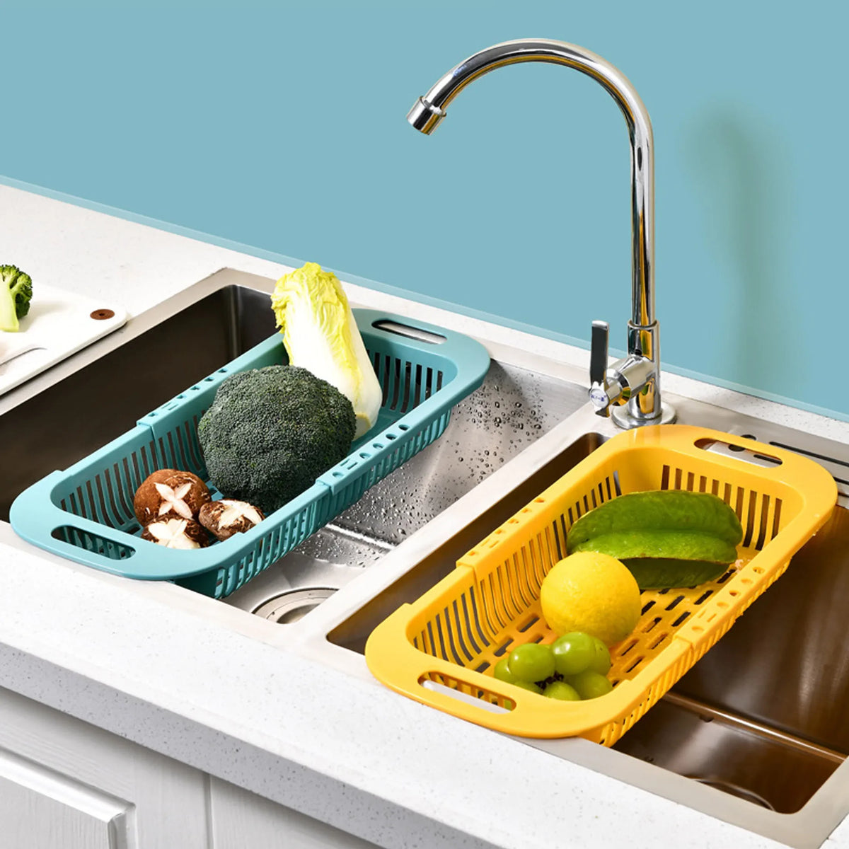 Adjustable Sink Drain Rack