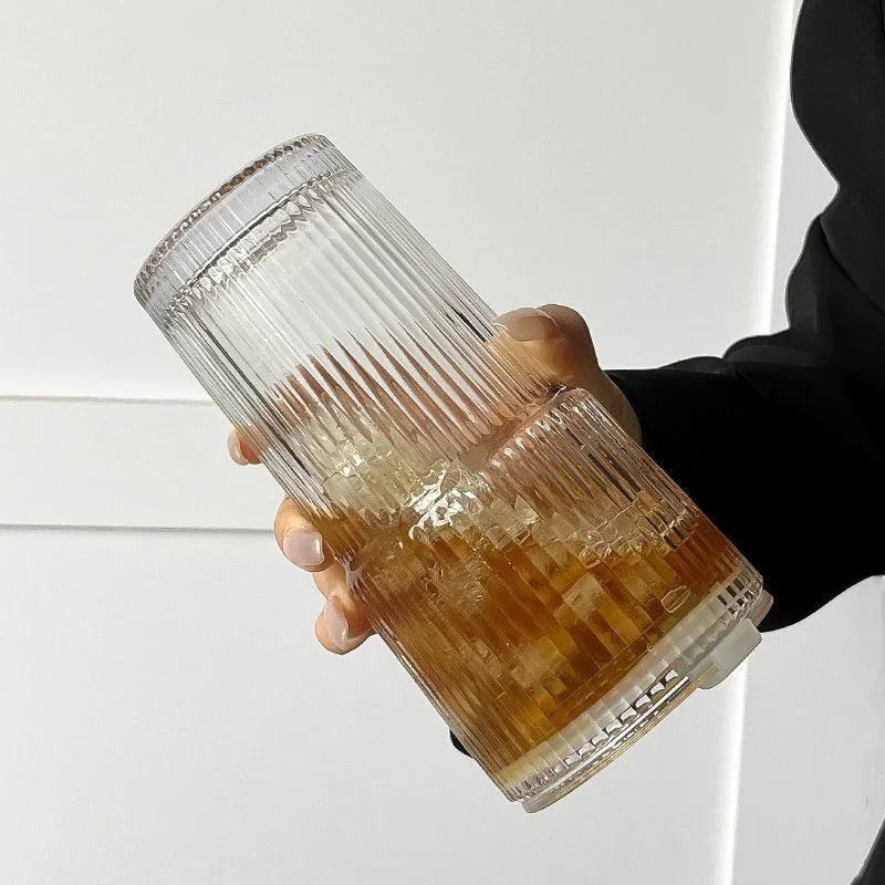 600ml Glass Tumbler with Lid & Straw