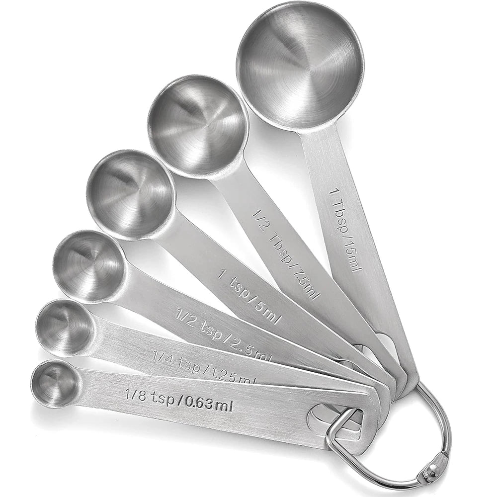 6-Piece Stainless Steel Measuring Spoon Set