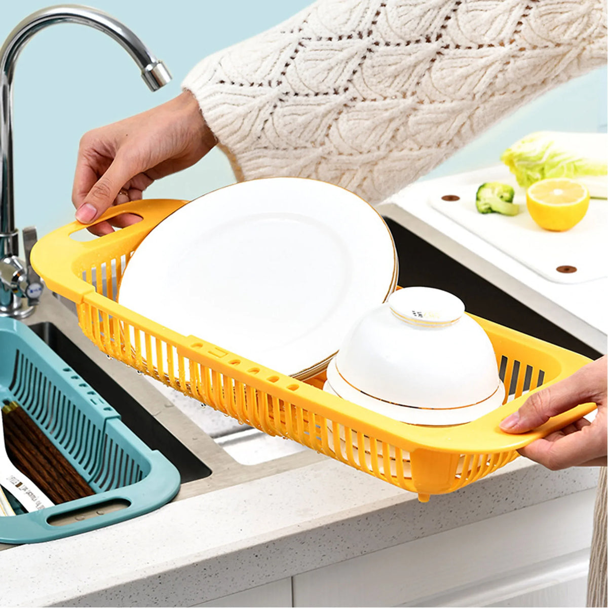 Adjustable Sink Drain Rack