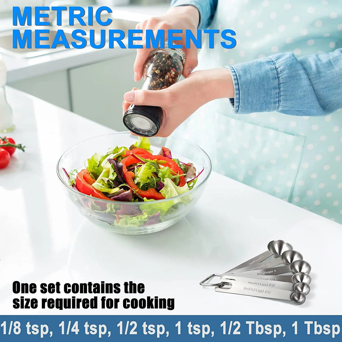 6-Piece Stainless Steel Measuring Spoon Set