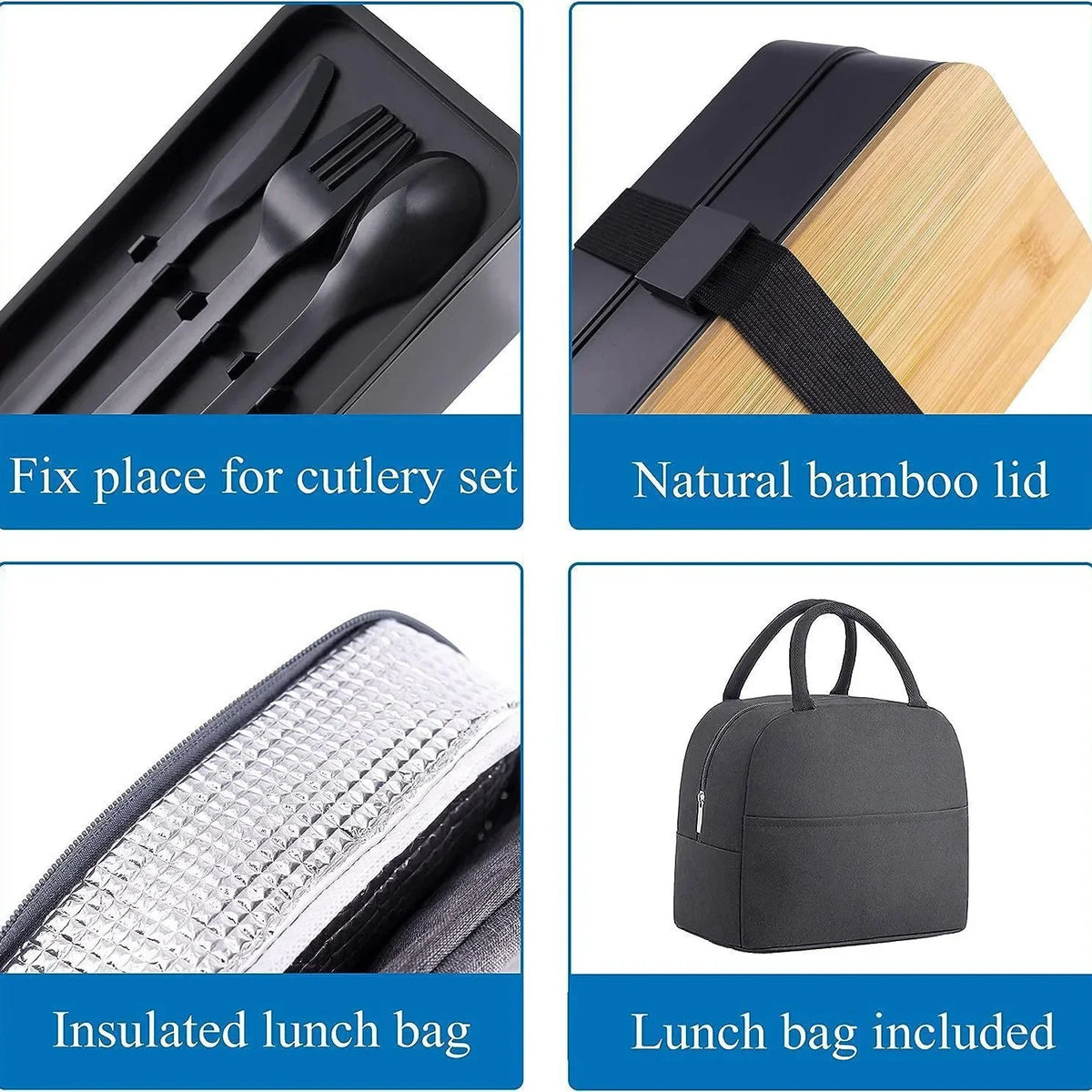 2-Tier Bento Lunch Box with Cutlery