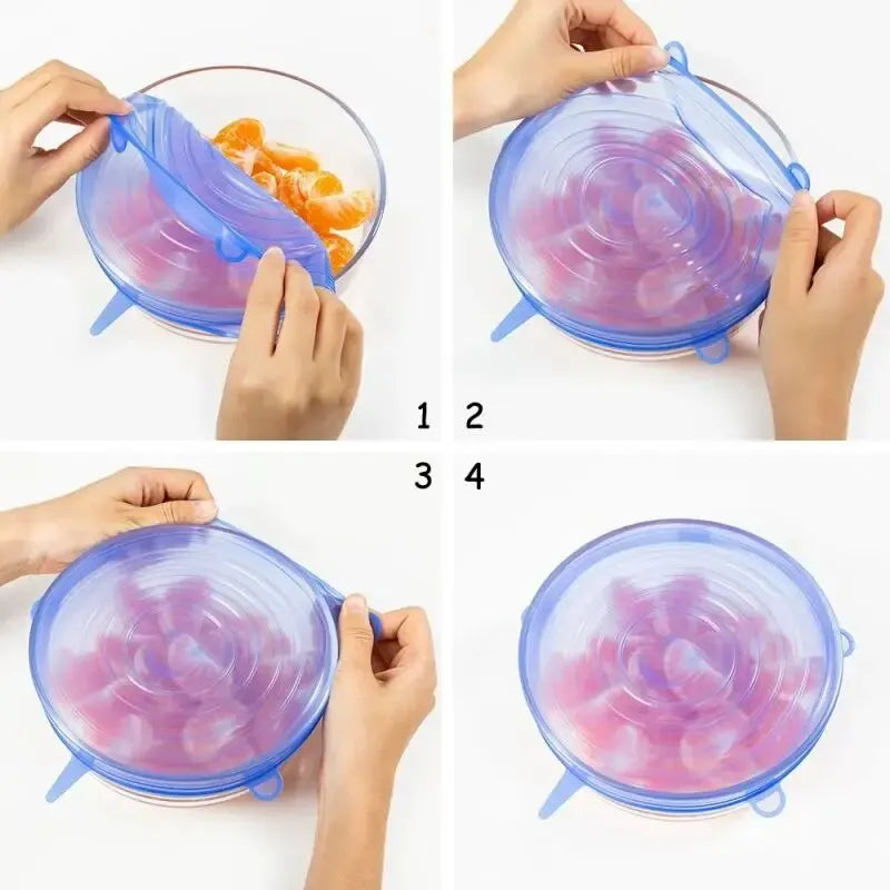 6-Piece Reusable Silicone Stretch Lids