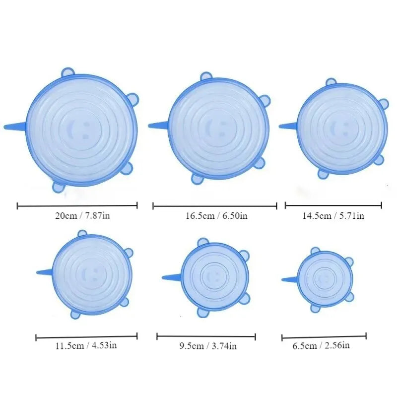 6-Piece Reusable Silicone Stretch Lids